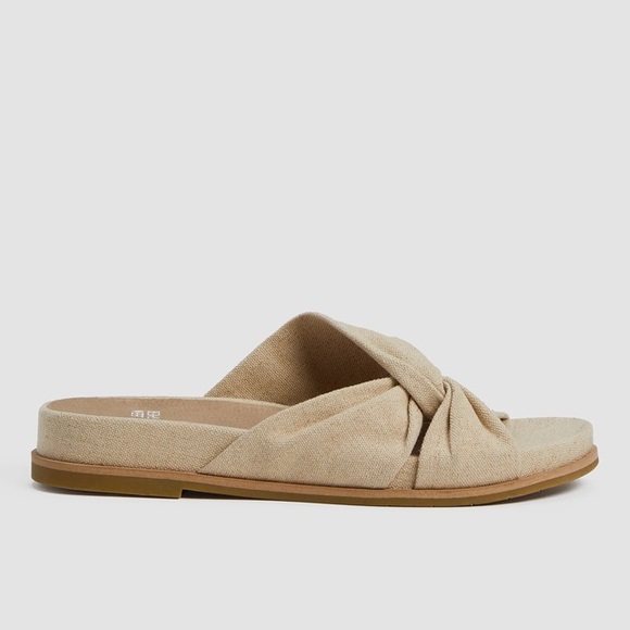 NWOB Eileen Fisher Dello Linen Wedge Sandal - Picture 2 of 6